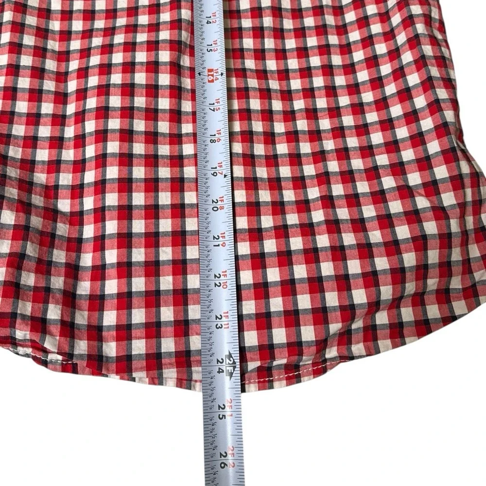 Osh Kosh Boy's‎ Flannel Plaid Shirt Plaid Size 14 Red Blue Button Down Farm 474
